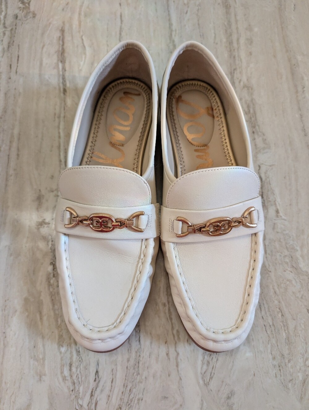 Sam Edelman Lucca Bit Loafer in Modern Ivory Leather Size 8